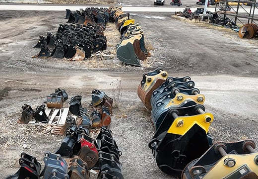 Row of buckets 