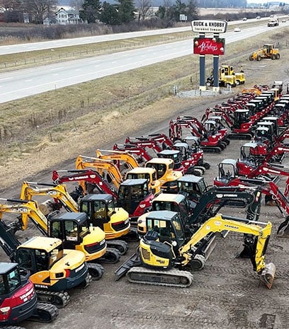 Mini Excavators on the lot